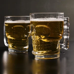 Caneca P/Chopp e Cerveja De Vidro Caveira - 365ml