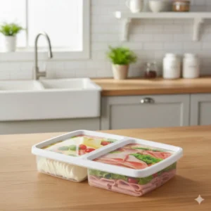 Pote Porta Frios Duplo P/Queijo e Presunto - Plasútil