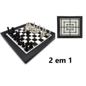 Jogo De Xadrez e Trilha 2 em 1
