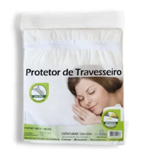 Protetor De Travesseiro  Impermeável C/Zíper Anti-Ácaro 49cm x 69cm