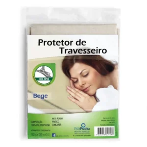 Protetor De Travesseiro C/Zíper Anti-Ácaro 49cm x 69cm