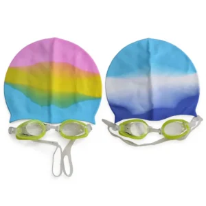 Kit Touca + Óculos De Natação Tamanho Único - Cores Variadas
